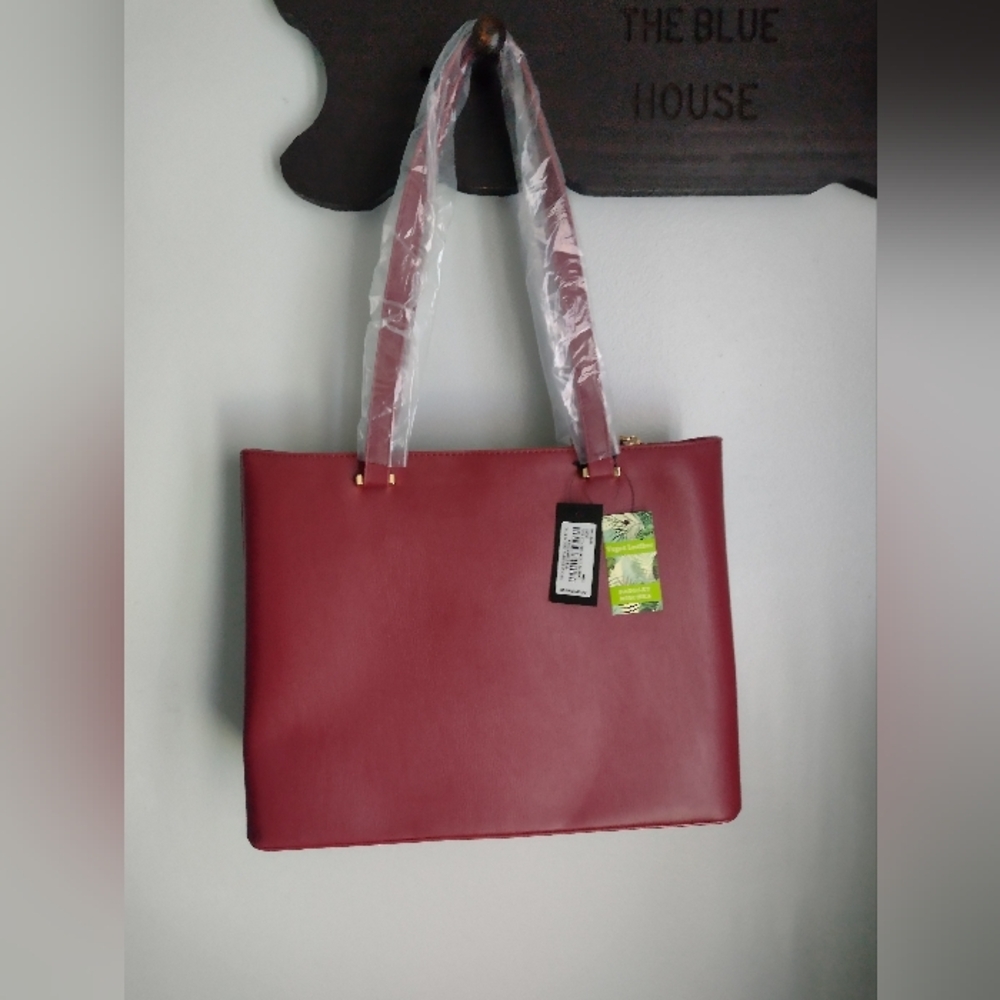 Badgley Mischka Elegant Red Tote Bag NEW